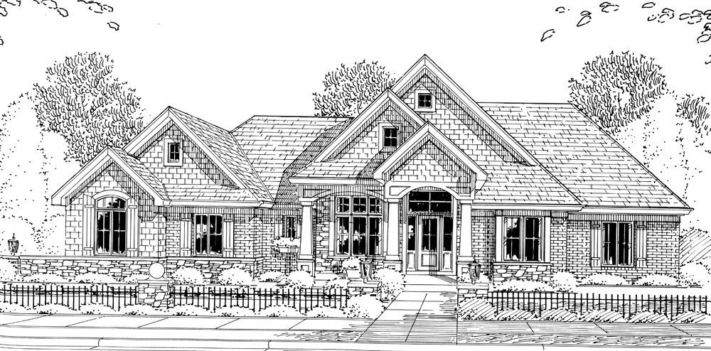 Front View of this 2-Bedroom, 2796 Sq Ft Plan - 169-1092