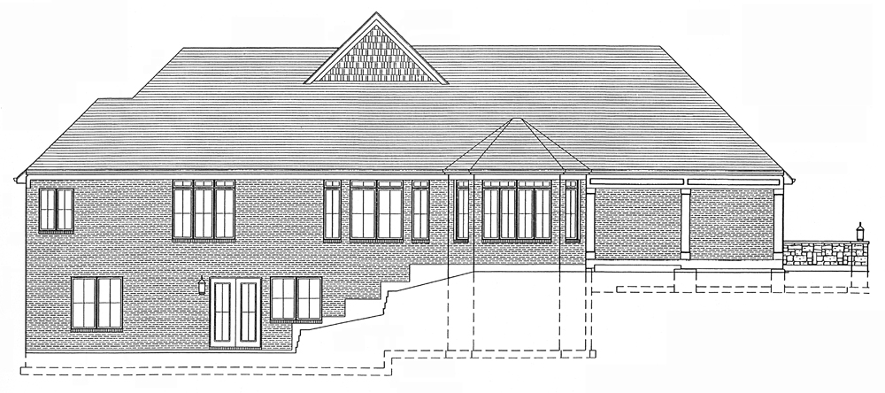 Home Plan Rear Elevation of this 2-Bedroom,2796 Sq Ft Plan -169-1092
