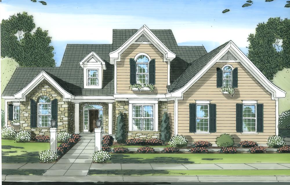 Front elevation of Traditional home (ThePlanCollection: House Plan #169-1096)