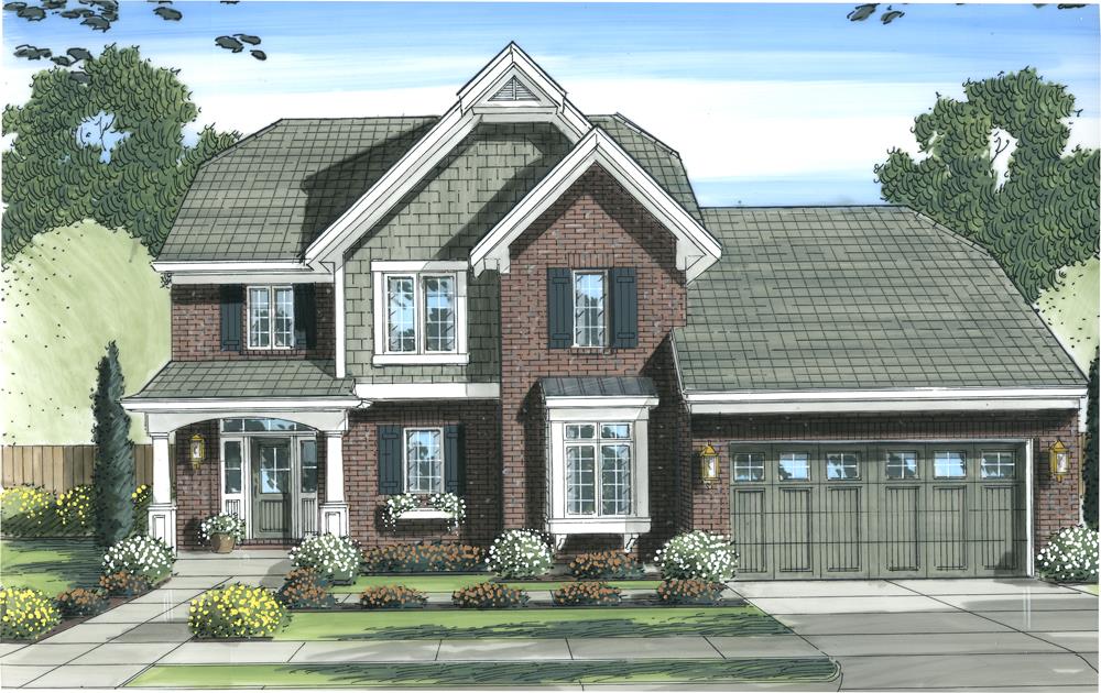 Front elevation of Traditional home (ThePlanCollection: House Plan #169-1101)