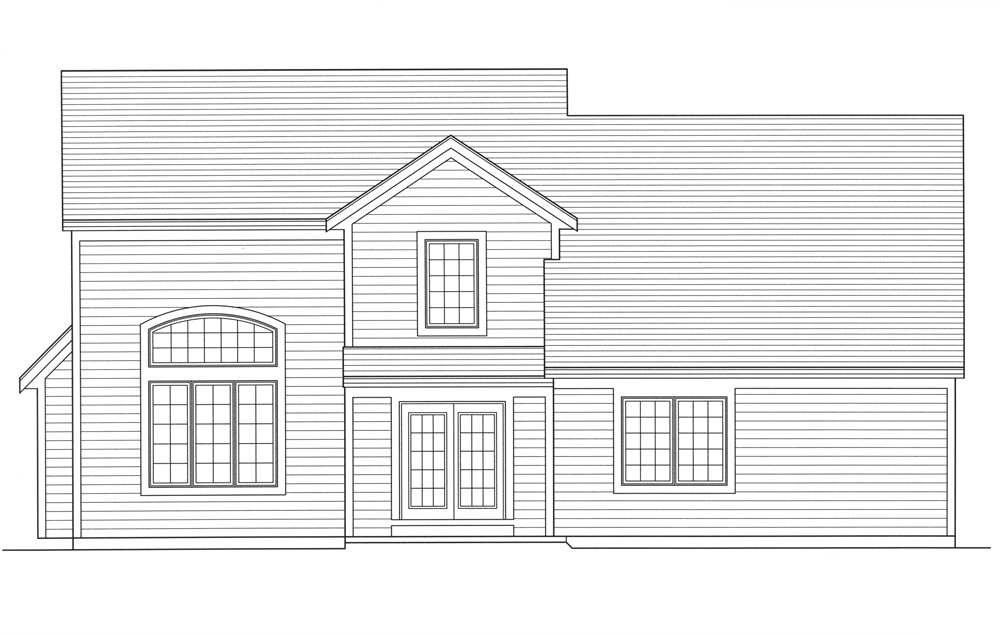 Home Plan Rear Elevation of this 3-Bedroom,1789 Sq Ft Plan -169-1103