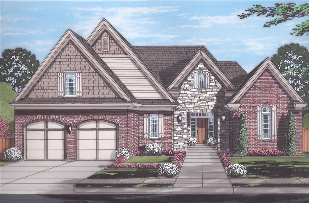 Front elevation of Traditional home (ThePlanCollection: House Plan #169-1121)