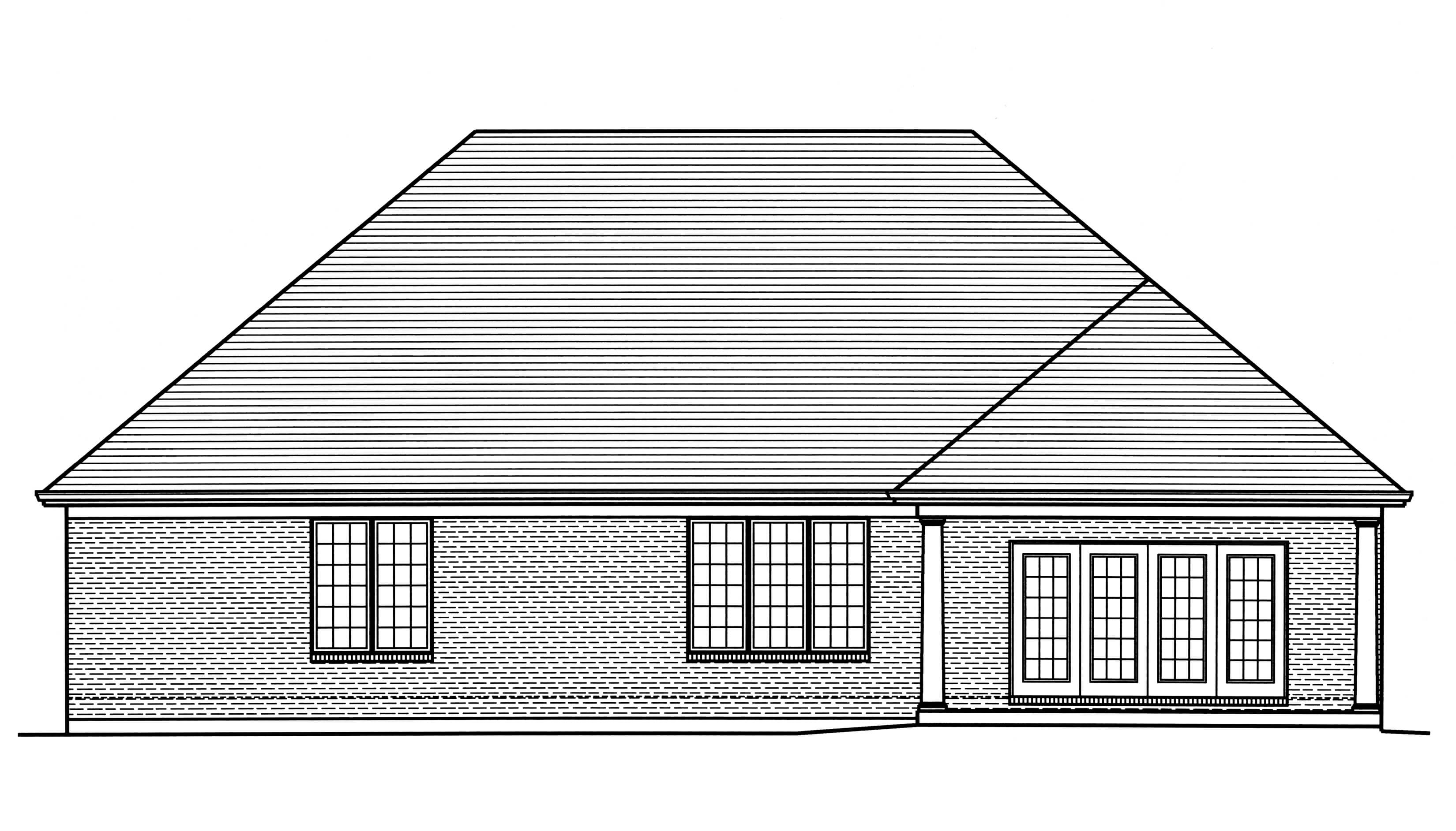 Home Plan Rear Elevation of this 3-Bedroom,2292 Sq Ft Plan -169-1122