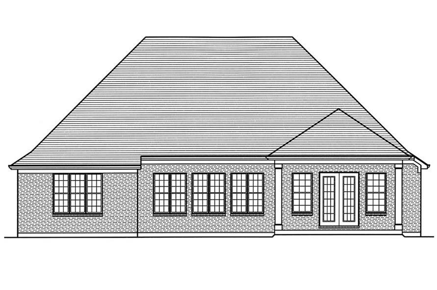 Home Plan Rear Elevation of this 3-Bedroom,2731 Sq Ft Plan -169-1128