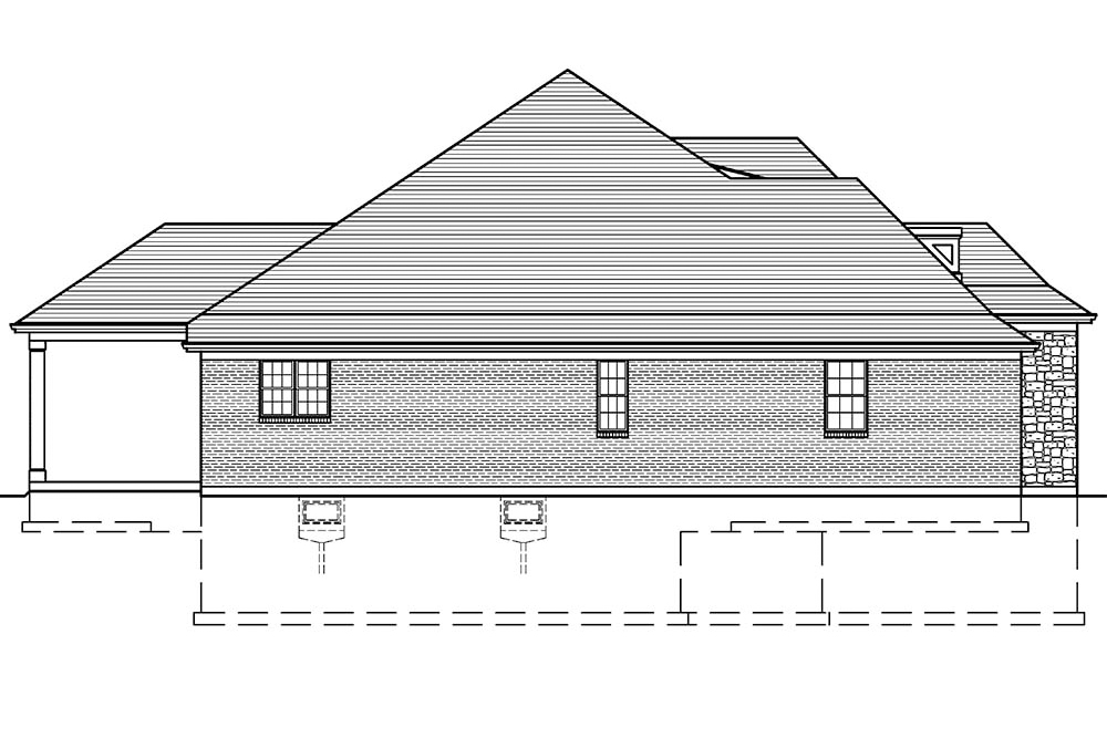Home Plan Left Elevation of this 3-Bedroom,2731 Sq Ft Plan -169-1128