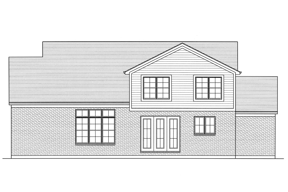 Home Plan Rear Elevation of this 4-Bedroom,2481 Sq Ft Plan -169-1134