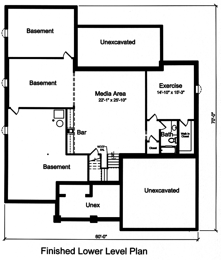 Floor Plan Second Story of Traditional Plan #169-1140