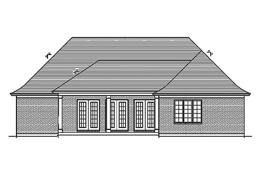 Home Plan Rear Elevation of this 3-Bedroom,2554 Sq Ft Plan -169-1140