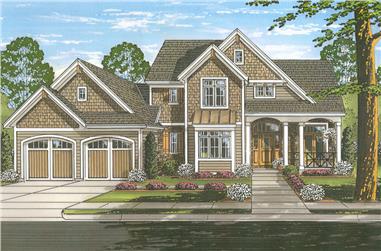 4-Bedroom, 2540 Sq Ft Country House Plan - 169-1141 - Front Exterior