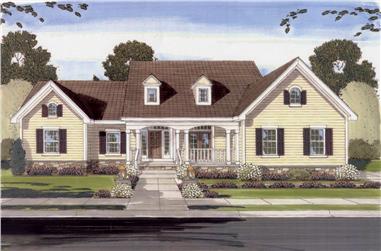 3-Bedroom, 1994 Sq Ft Country House Plan - 169-1143 - Front Exterior