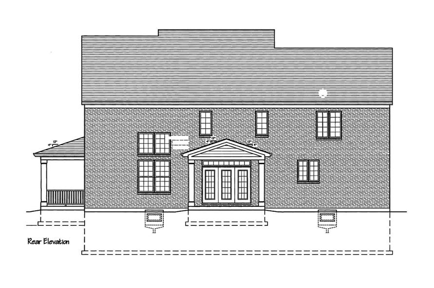 Home Plan Rear Elevation of this 4-Bedroom,3073 Sq Ft Plan -169-1145