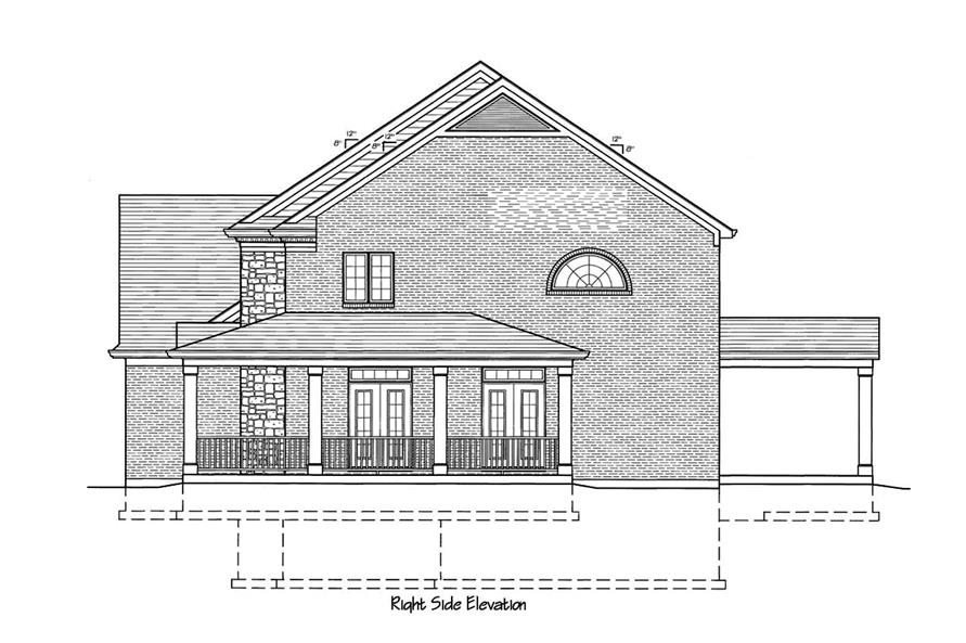 Home Plan Right Elevation of this 4-Bedroom,3073 Sq Ft Plan -169-1145