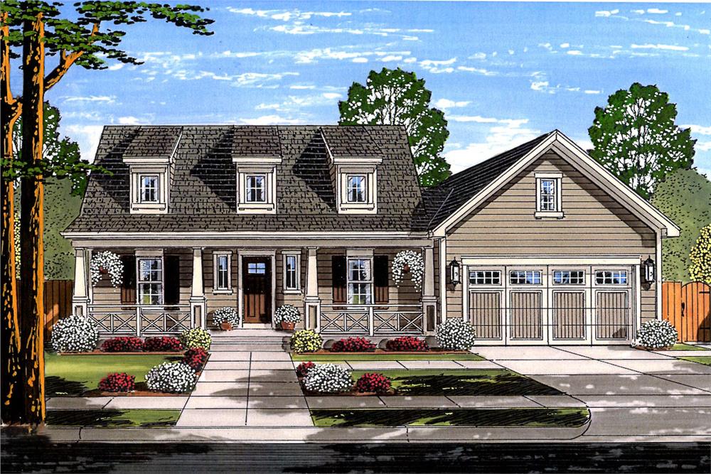 Cape Cod style home plan (ThePlanCollection: House Plan #169-1146)