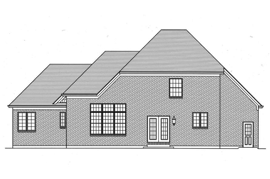 Home Plan Rear Elevation of this 4-Bedroom,2482 Sq Ft Plan -169-1147