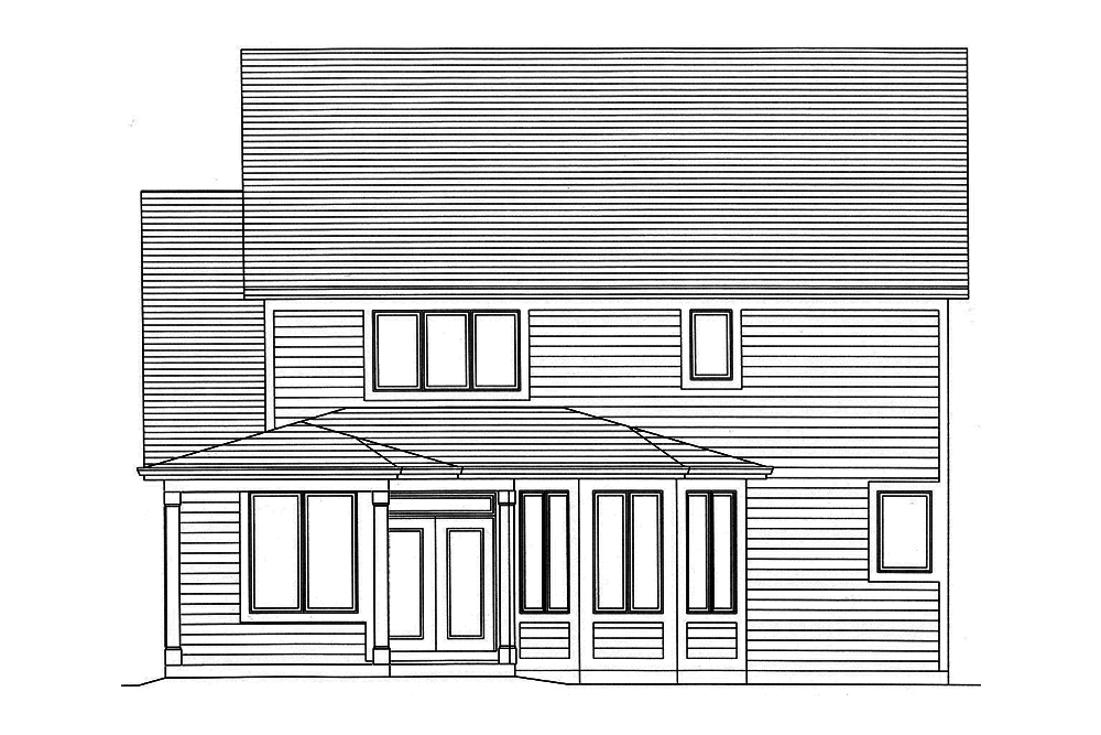Home Plan Rear Elevation of this 4-Bedroom,2549 Sq Ft Plan -169-1150