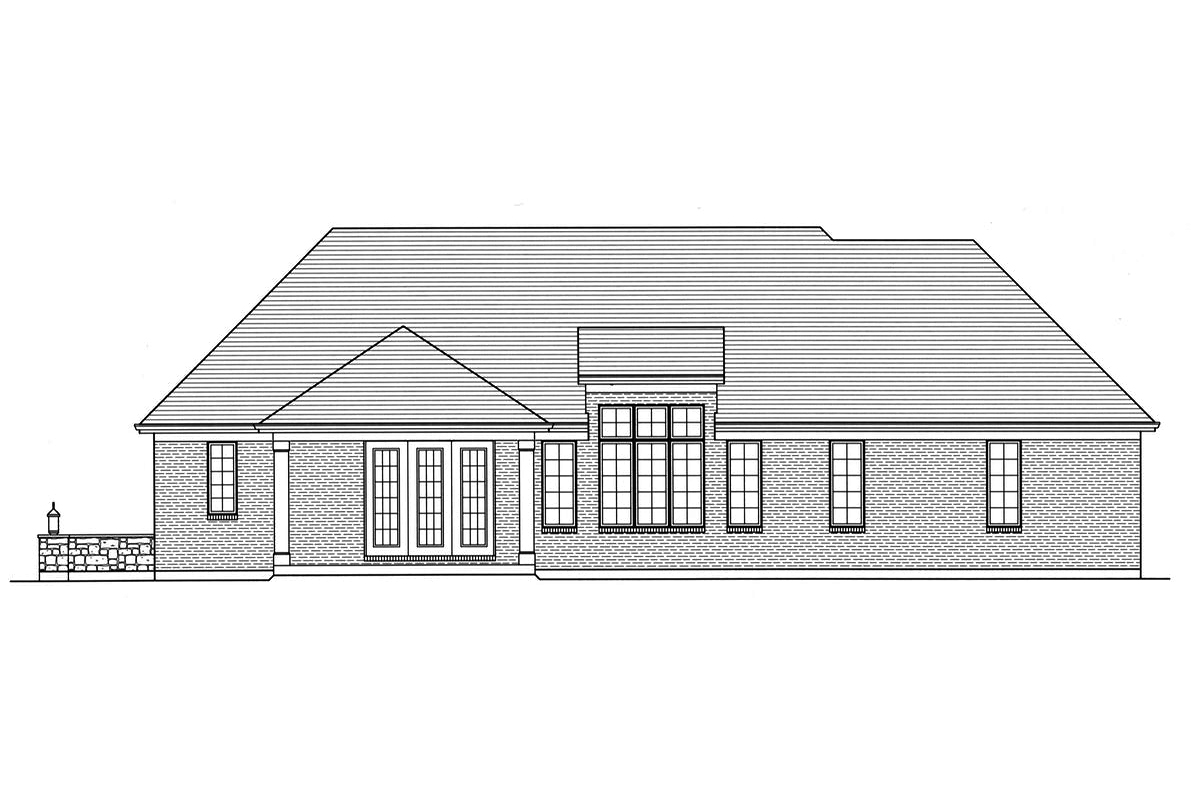 Home Plan Rear Elevation of this 3-Bedroom,2271 Sq Ft Plan -169-1161