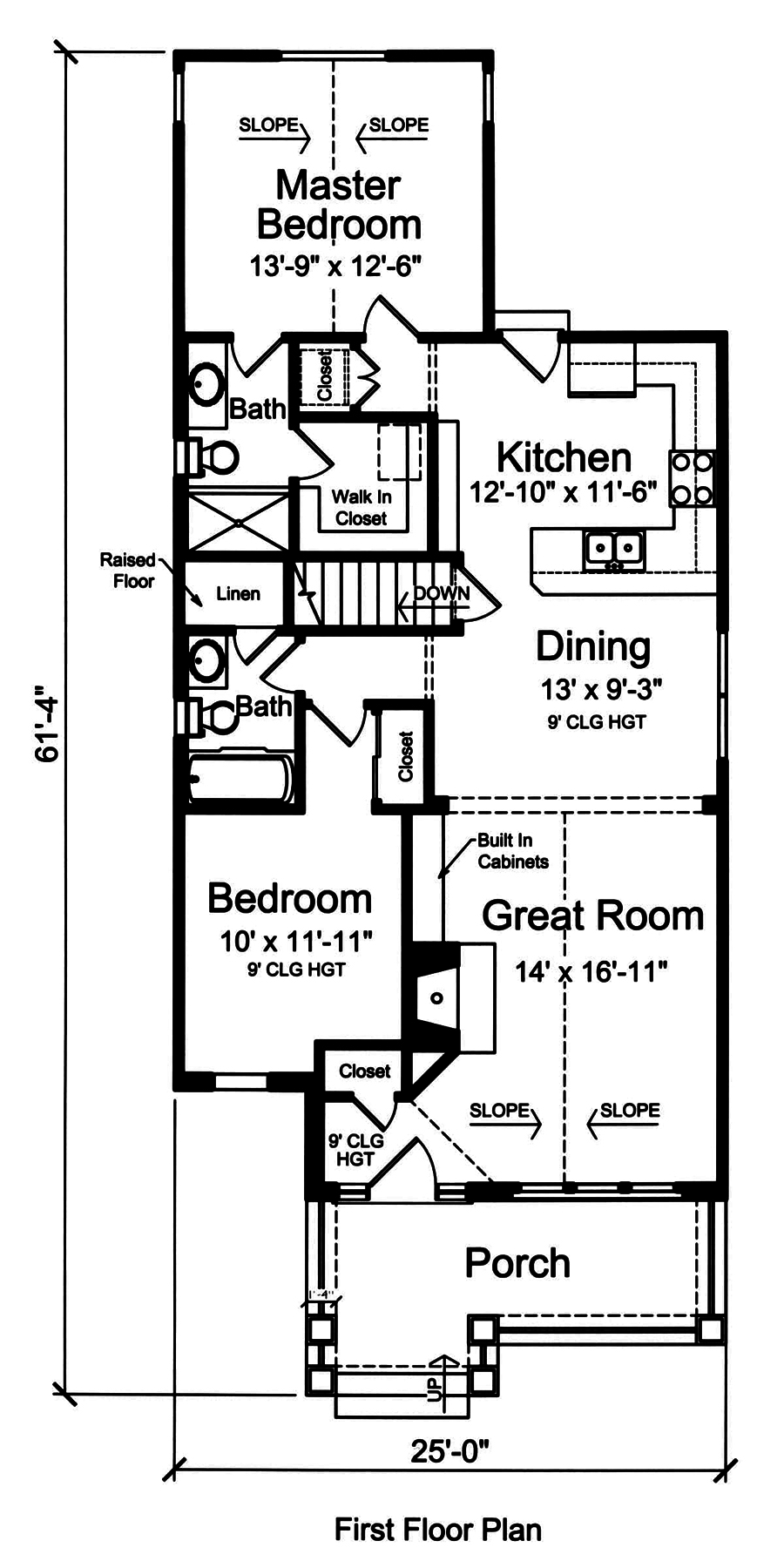 Floor Plan First Story of Cottage Plan #169-1171