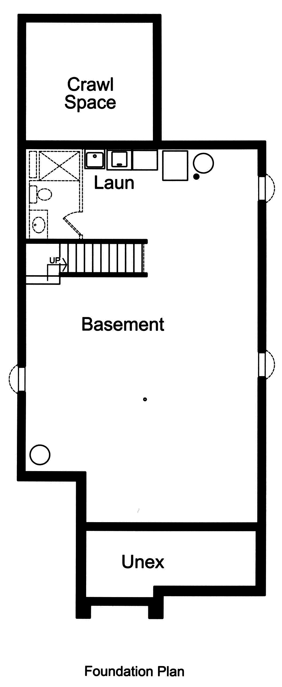 Floor Plan Basement of Cottage Plan #169-1171