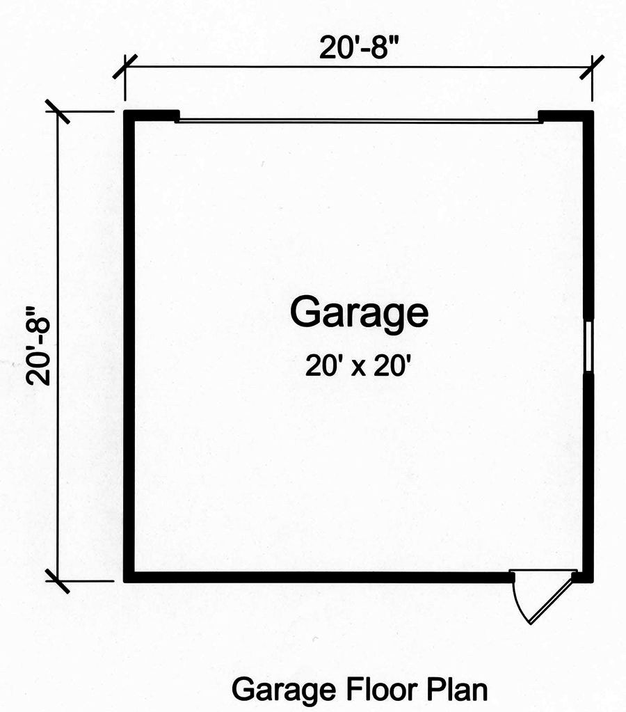 Floor Plan Garage of Cottage Plan #169-1171