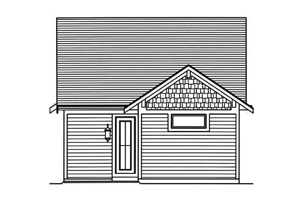 Home Plan Rear Elevation of this 2-Bedroom,1136 Sq Ft Plan -169-1171