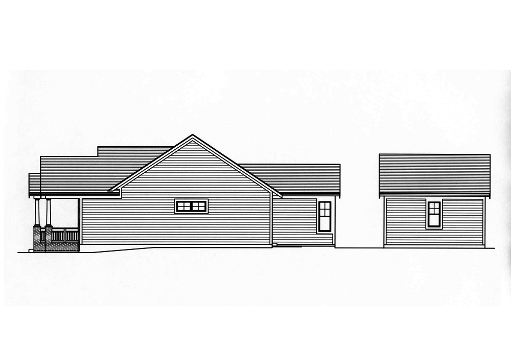 Home Plan Right Elevation of this 2-Bedroom,1136 Sq Ft Plan -169-1171