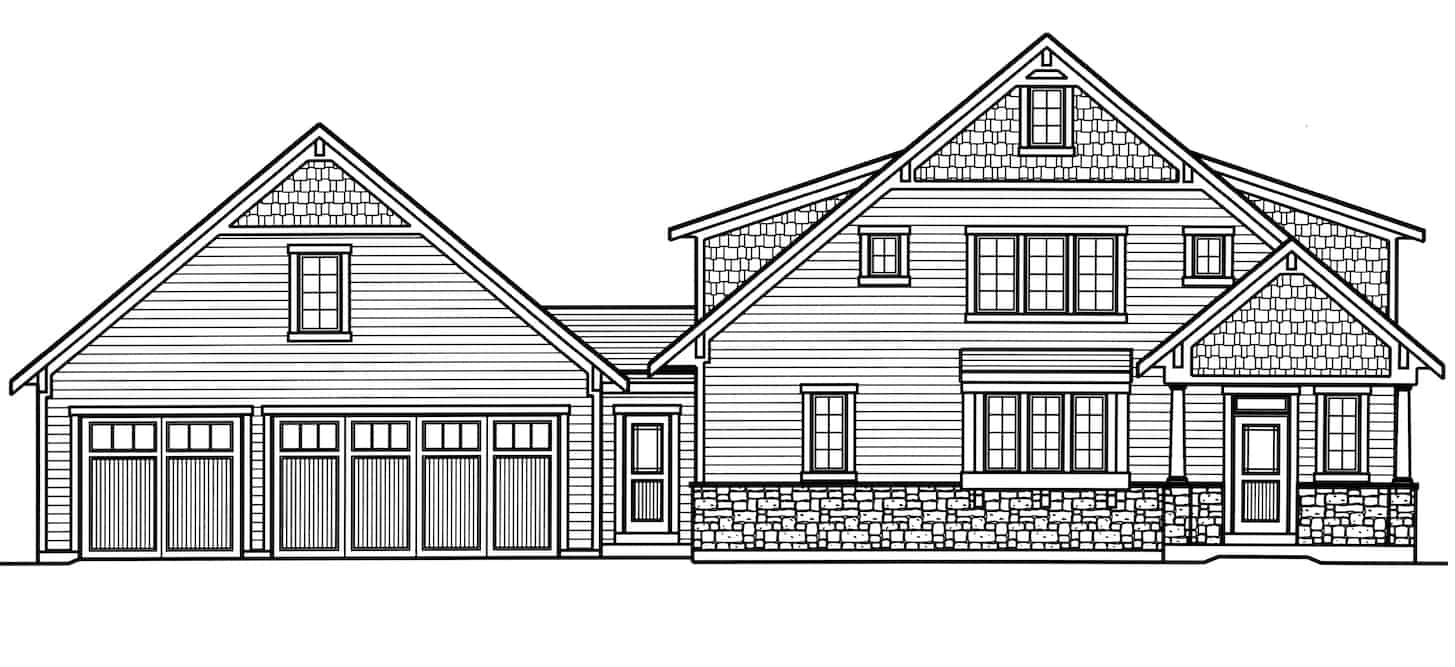 Home Plan Front Elevation of this 3-Bedroom,2135 Sq Ft Plan -169-1175