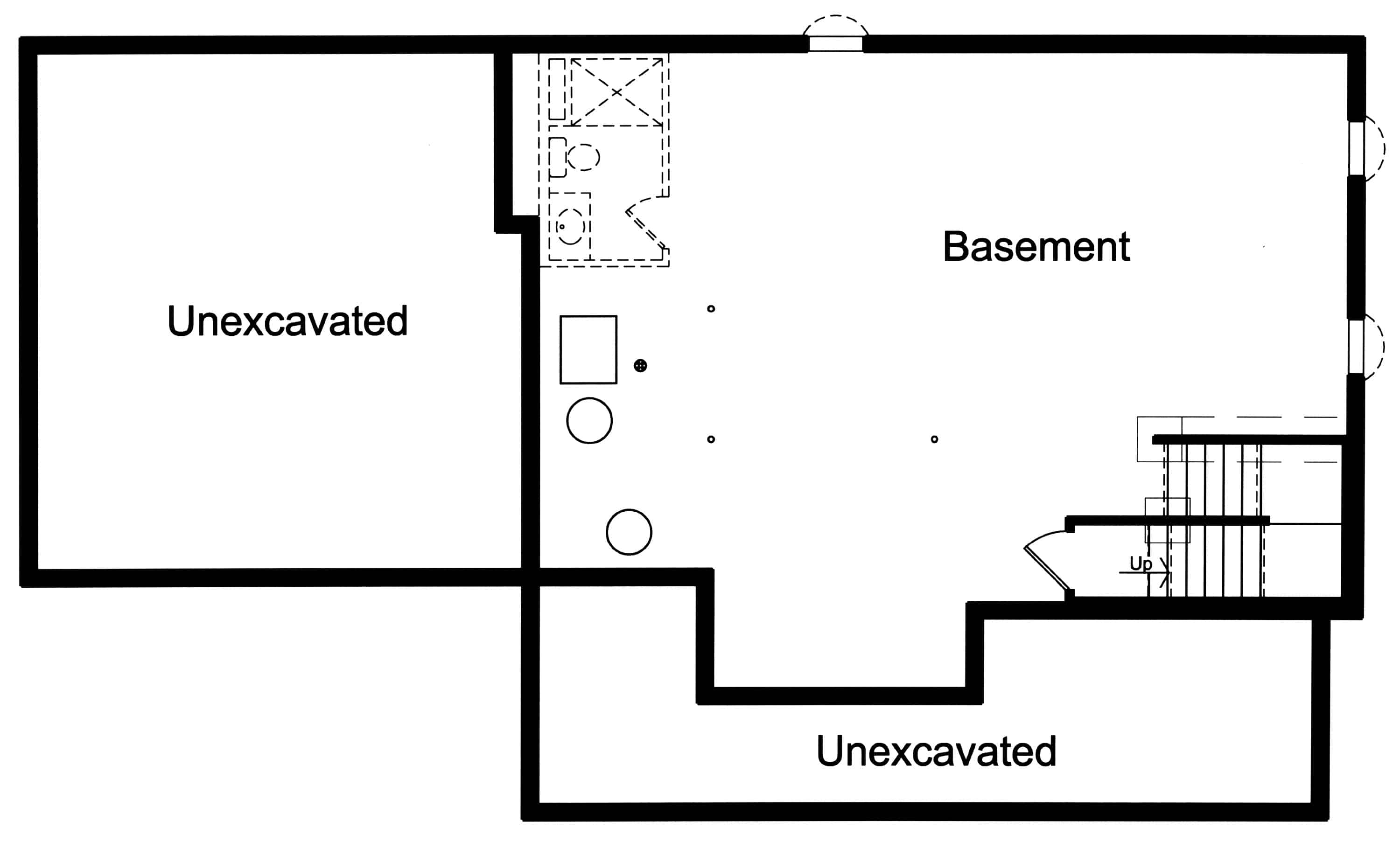 Floor Plan Basement of Farmhouse Plan #169-1177