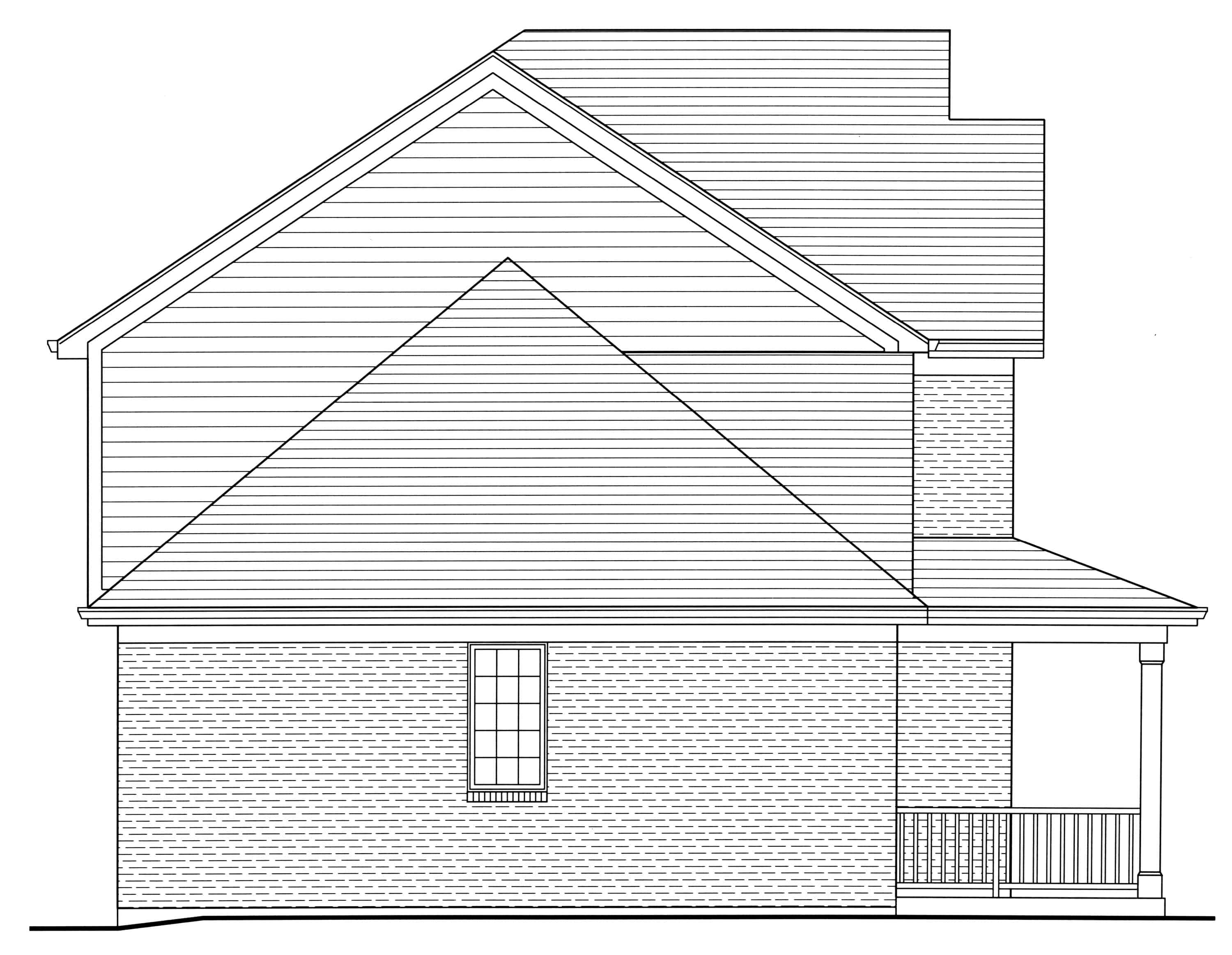 Home Plan Left Elevation of this 4-Bedroom,2076 Sq Ft Plan -169-1177