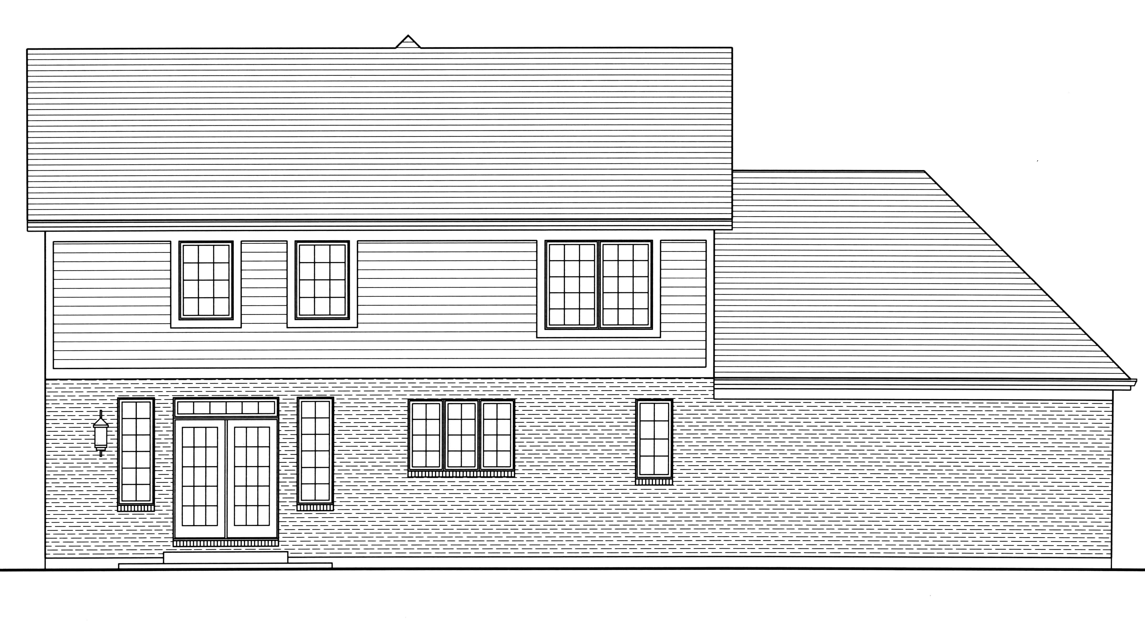 Home Plan Rear Elevation of this 4-Bedroom,2076 Sq Ft Plan -169-1177