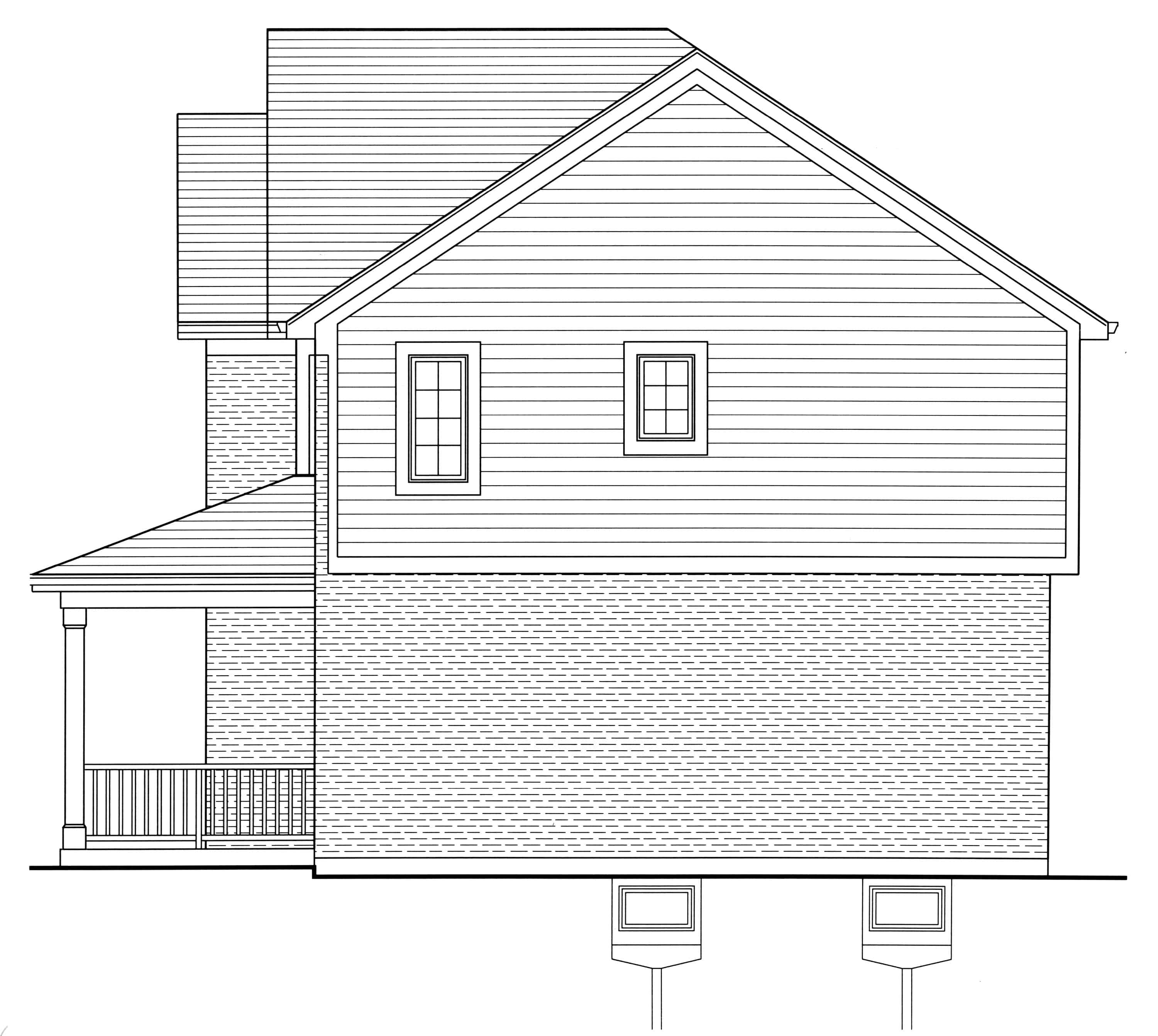 Home Plan Right Elevation of this 4-Bedroom,2076 Sq Ft Plan -169-1177