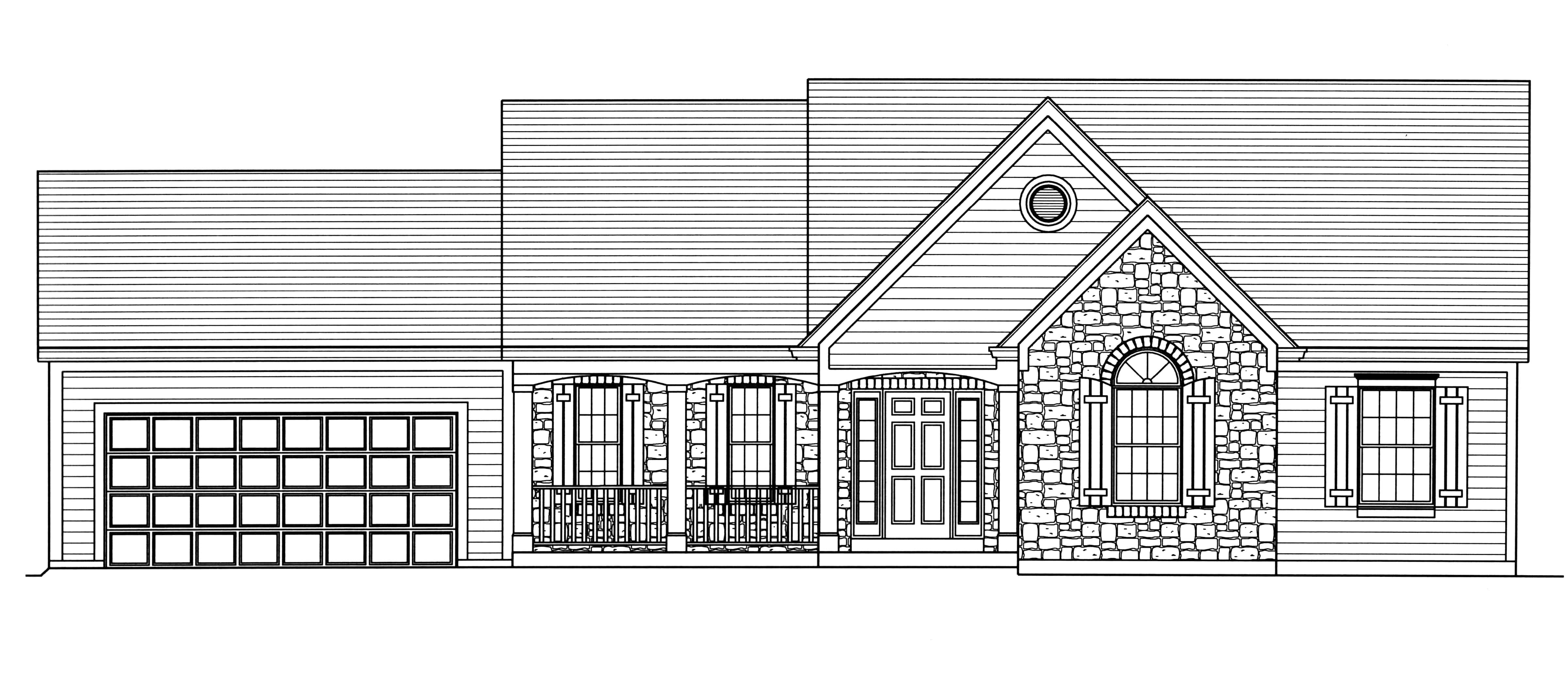 Home Plan Front Elevation of this 3-Bedroom,1535 Sq Ft Plan -169-1181