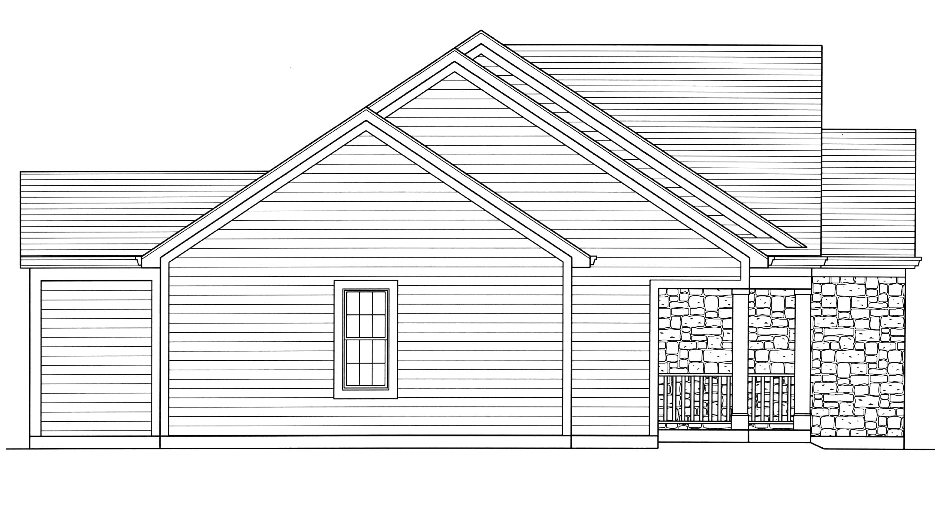 Home Plan Left Elevation of this 3-Bedroom,1535 Sq Ft Plan -169-1181