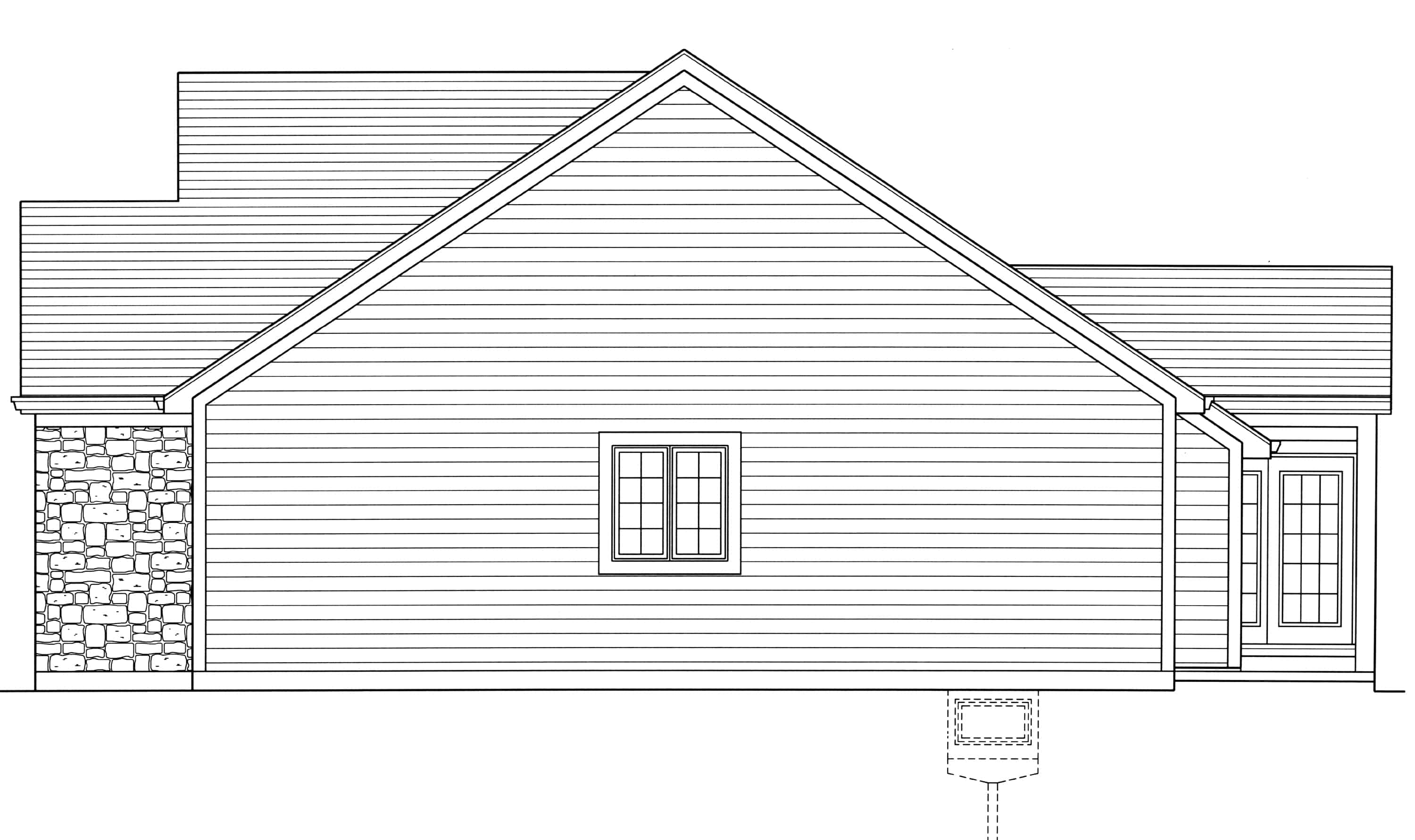 Home Plan Right Elevation of this 3-Bedroom,1535 Sq Ft Plan -169-1181