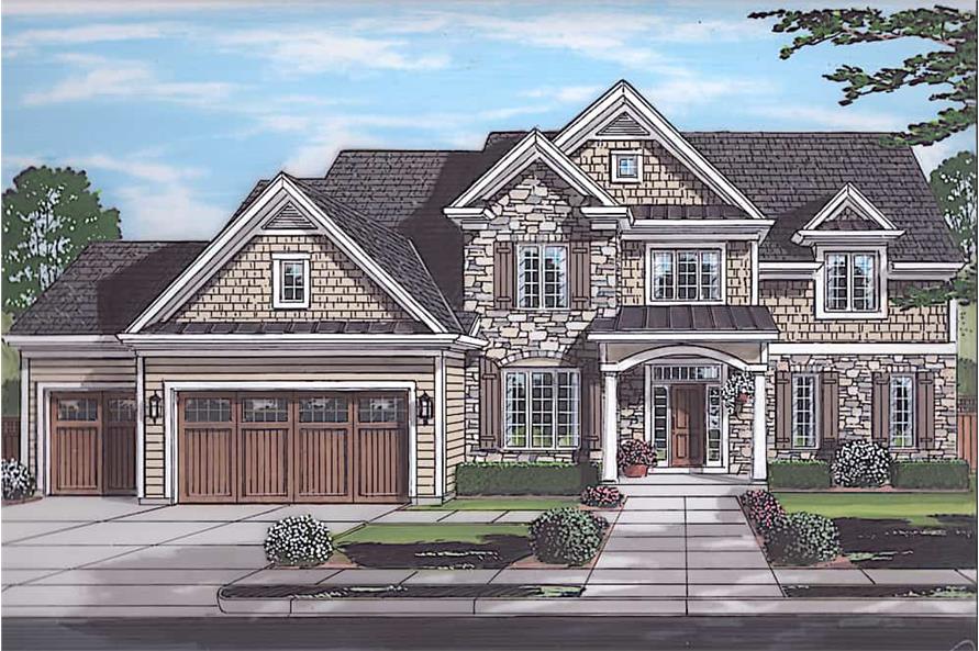 4-Bedroom, 3455 Sq Ft Luxury House - Plan #169-1189 - Front Exterior