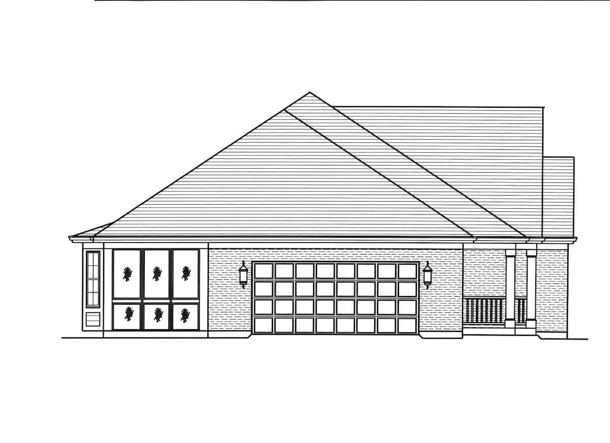 Home Plan Left Elevation of this 3-Bedroom,1764 Sq Ft Plan -169-1193