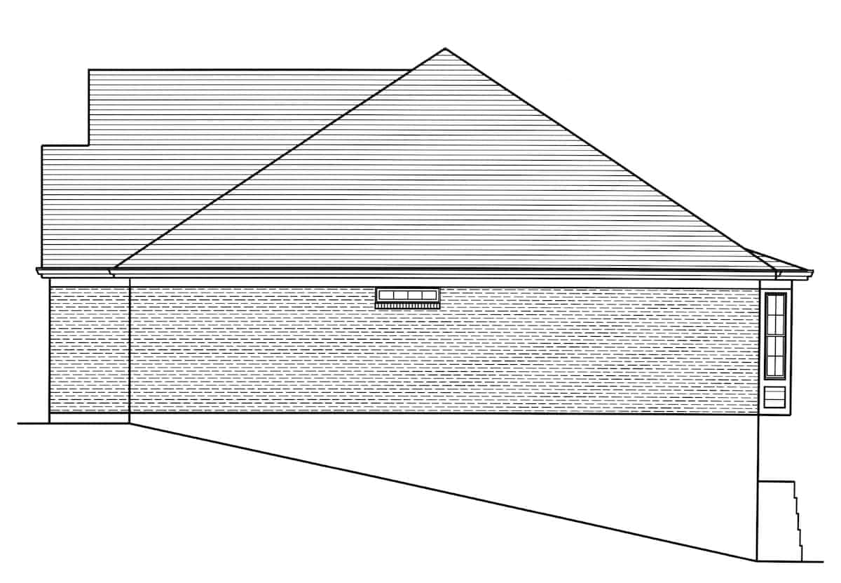 Home Plan Right Elevation of this 3-Bedroom,1764 Sq Ft Plan -169-1193