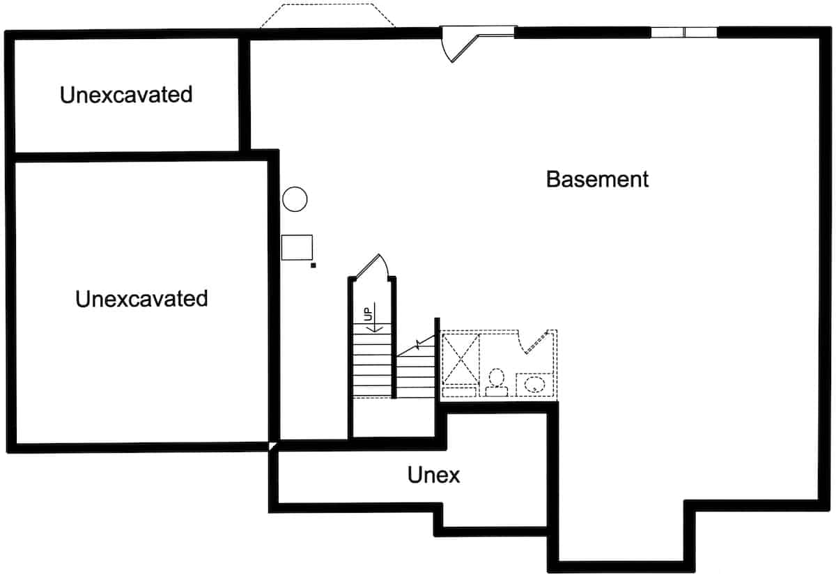 Basement of Ranch Plan #169-1193