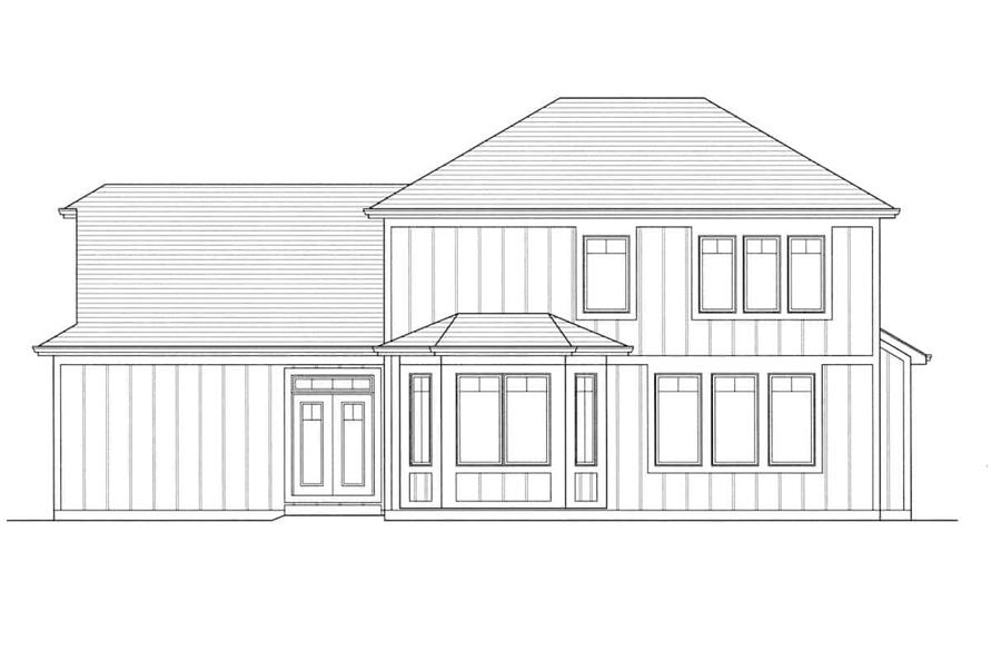 Home Plan Rear Elevation of this 4-Bedroom,2700 Sq Ft Plan -169-1194