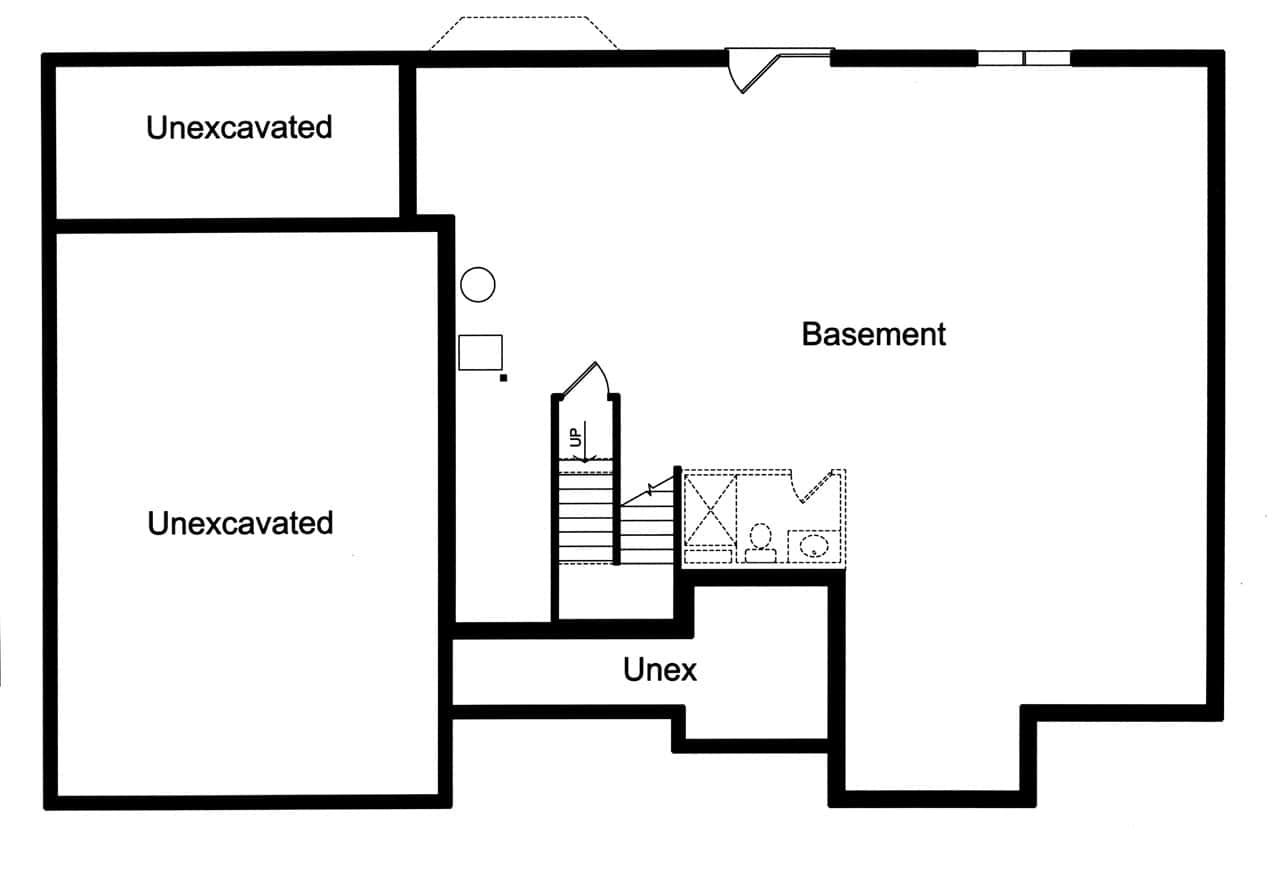 Basement of Ranch Plan #169-1195