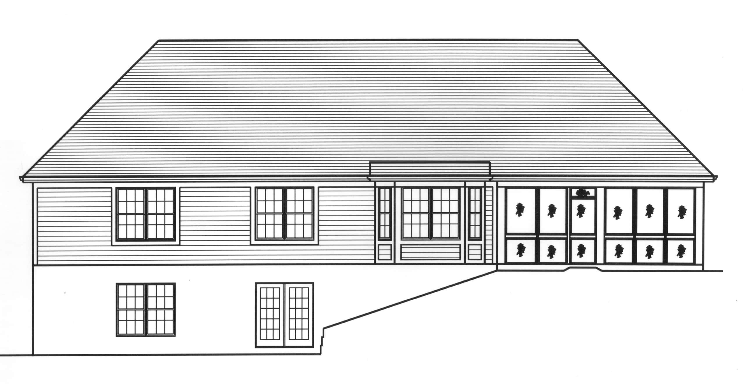 Home Plan Rear Elevation of this 3-Bedroom,1706 Sq Ft Plan -169-1195