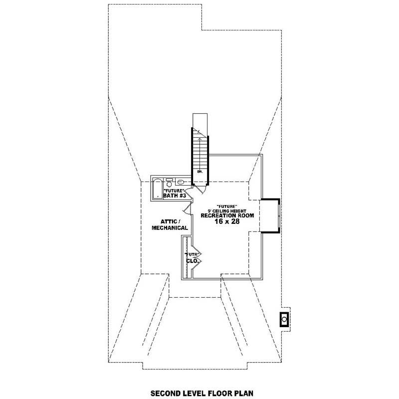 Floor Plan Second Story of Southern Plan #170-1010