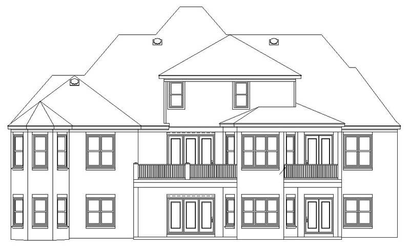 Home Plan Rear Elevation of this 4-Bedroom,3913 Sq Ft Plan -170-1013