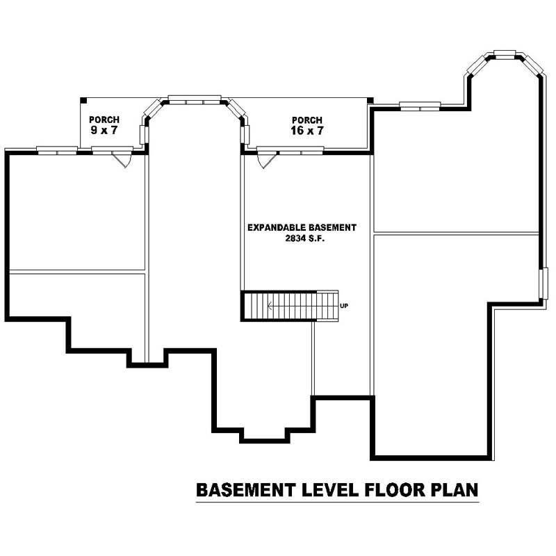 Floor Plan Basement of Southern Plan #170-1023