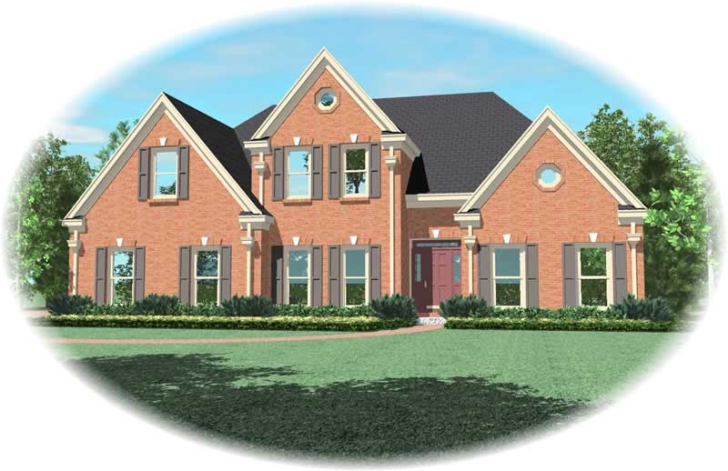 Front view of Southern home (ThePlanCollection: House Plan #170-1024)