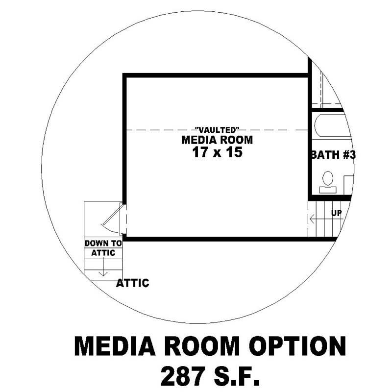 Media Room of this 3-Bedroom, 3227 Sq Ft Plan - 170-1040