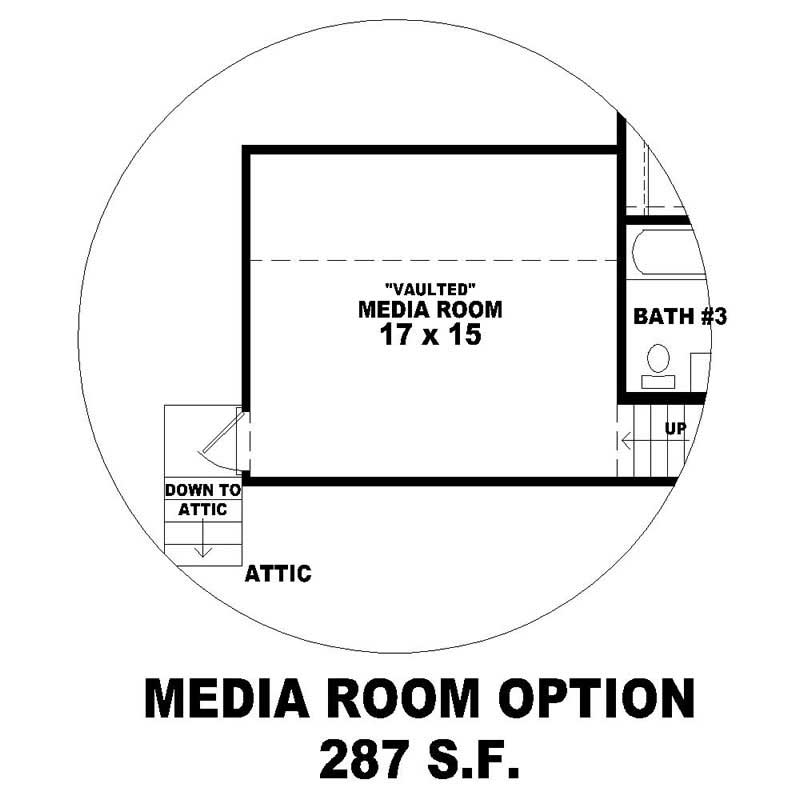 Media Room of this 3-Bedroom, 3736 Sq Ft Plan - 170-1045
