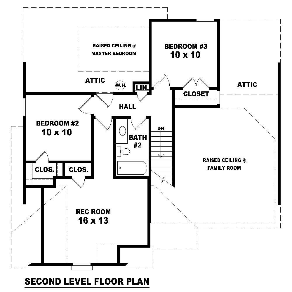 Floor Plan Second Story of French Plan #170-1083