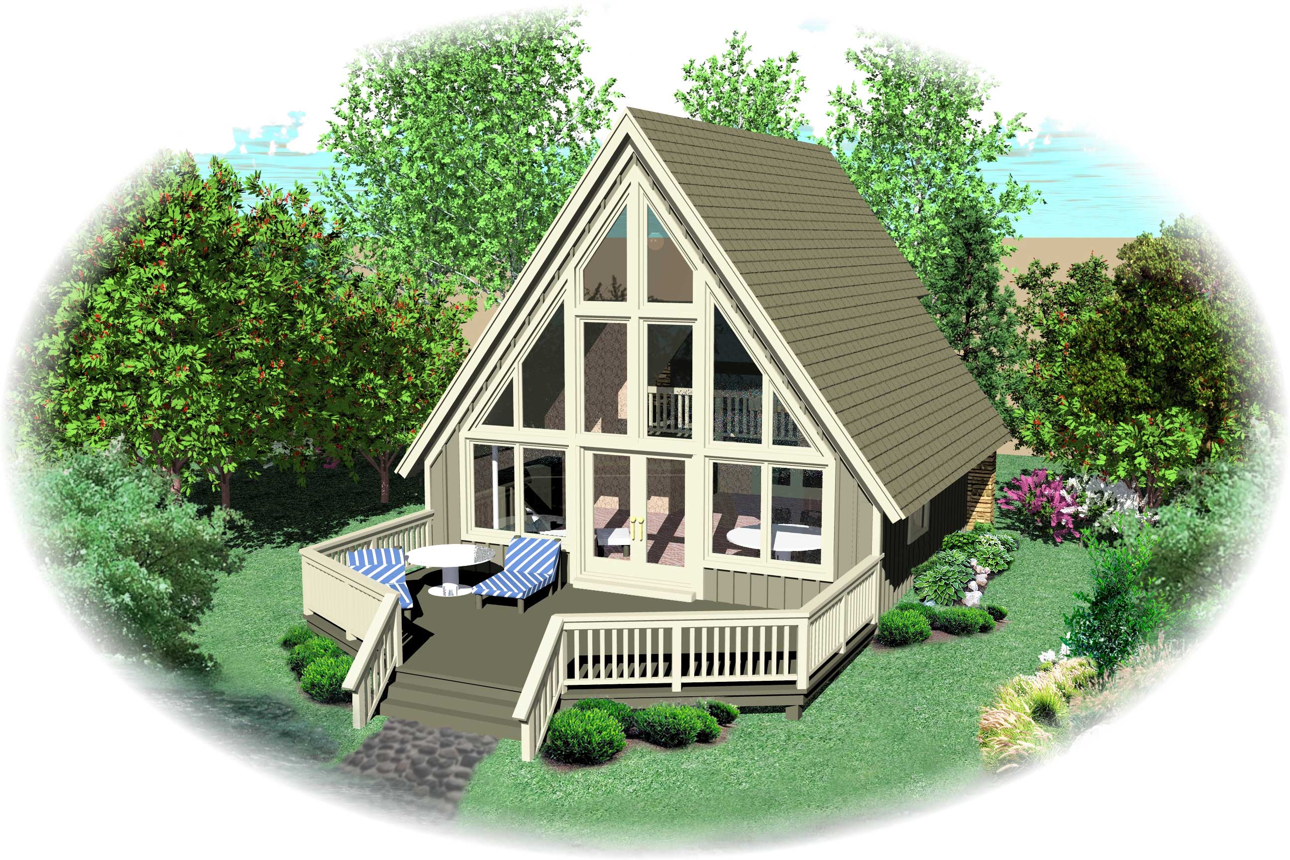 A Frame House Plan 0 Bedrms 1 Baths 734 Sq Ft 170 1100