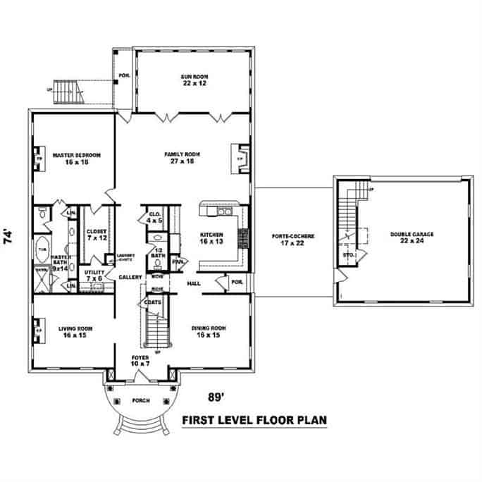 Main Level of Plan #170-1101