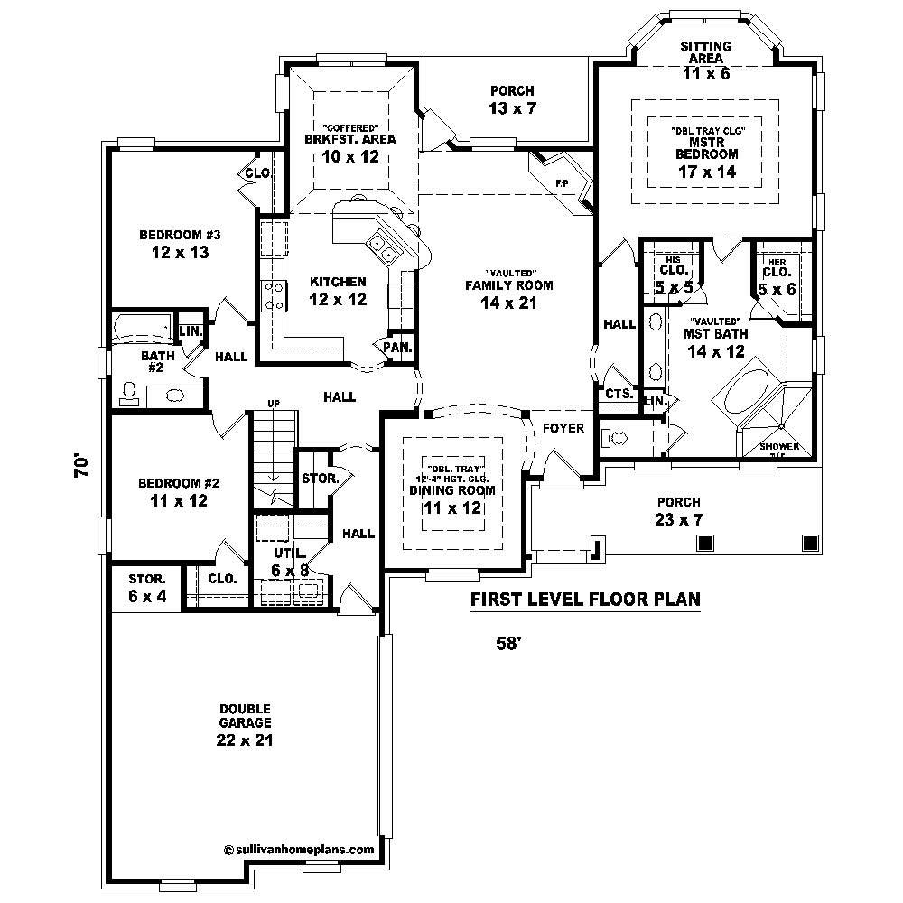 Floor Plan First Story of Cape Cod Plan #170-1131